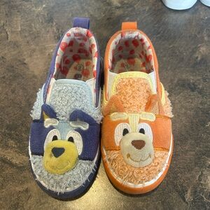 Kids Cartoon Character Slip-On Sneakers - Blue and Orange